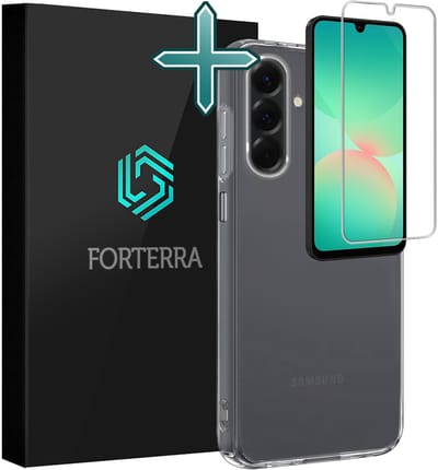 Hoesje Met Screenprotector - Geschikt voor Samsung Galaxy A26 - Sterk & Shockproof - Telefoon Hoes - Back Cover - Siliconen Case - Transparant