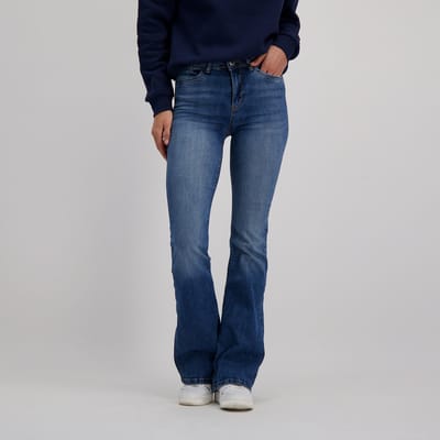 flared fit jeans van katoenmix model 'MICHELLE'