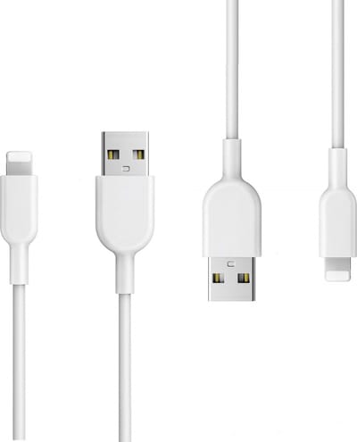 2x 8-PIN naar USB 2.0 Kabel - Geschikt voor iPhone - Oplader 12W - Snoer - Oplaadkabel - Datakabel