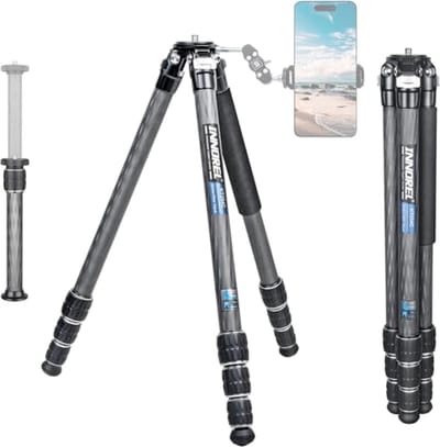 Professioneel Draagbaar Reisstatief voor DSLR Camera - Max Belasting 33 lbs/15 kg, Compact en Lichtgewicht