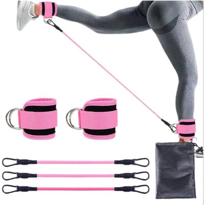 Booty Leg Resistance Bands met enkelband Heup Fitness Trainer Trek Touw Oefeningen Band Been Billen Training Vrouwen Bilspieren Training