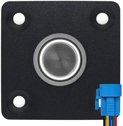 ProRide Metalen drukschakelaar Inbouwpaneel 12V ON-OFF - 16mm - met Aansluitkabel - 12V/24V - LED indicatie Wit