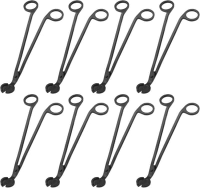 8 Stuks Zwarte Kaarslont Trimmer Set - Roestvrijstalen Lontknipper voor Schone Verbranding
