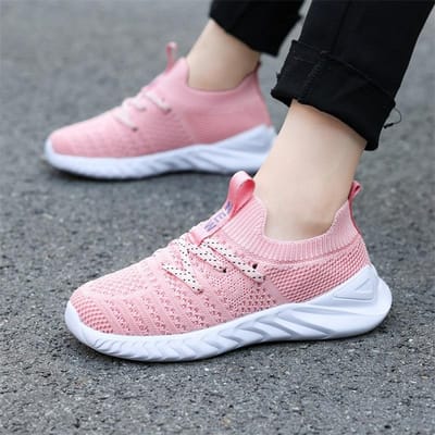 Vier Jaargetijden Kinderen Casual Sportschoenen met Ademend Mesh One-Step Hardloopschoenen 35 white