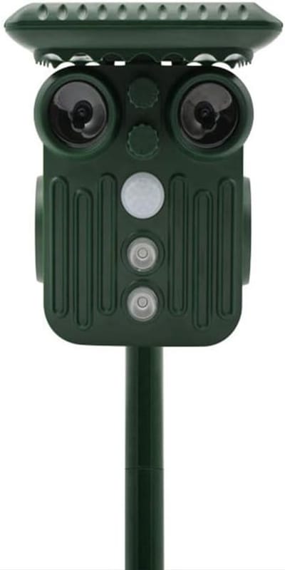 Ultrasone Dierenverjager met 4 Instellingen, Multifunctionele Solar Buitenplug met LED Flitsfunctie voor Effectieve Dierenbestrijding