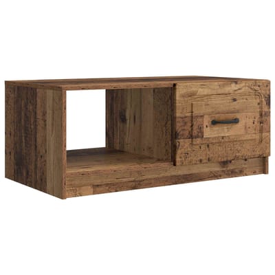 vidaXL - Salontafel - Oud - hout - 90 - x - 50 - x - 37 - cm - Bewerkt - hout