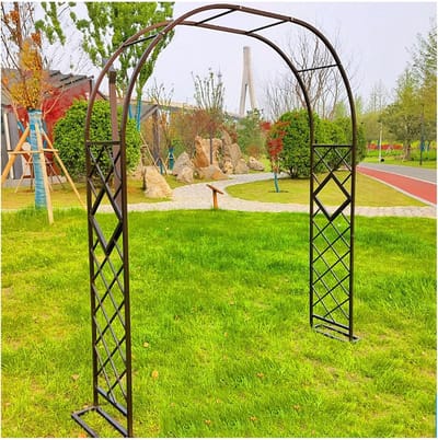 Tuinboog Metaal - Rozenboog Prieel - Bruiloft Decoratie - Roestbestendig Geproduceerd - W140xH230cm - Bruin