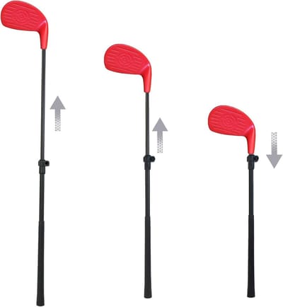 Verstelbare golfclub met grote kop, lengte 53-91 cm, ideaal voor familie en tuinspelletjes