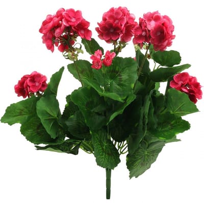 Geranium kunstbloem roze kunst balkonbloem 7 bloemen H38cm