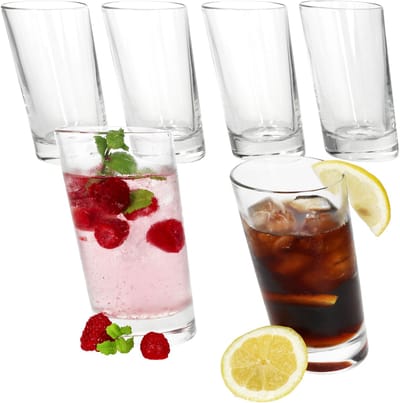 Set van 6 PISA longdrinkglazen van schuin glas - 11007020S