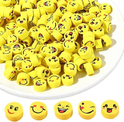 Mini Gele Gum met Emoji's - 100 Stuks voor Kinderen en Studenten, Perfect als Verjaardagscadeau en Schoolbenodigdheden