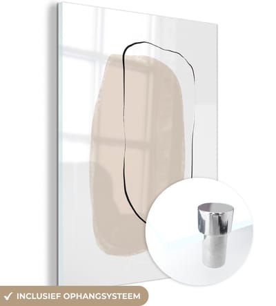 MuchoWow® Glasschilderij 120x160 cm - Schilderij acrylglas - Minimalisme - Design - Pastel - Foto op glas - Schilderijen