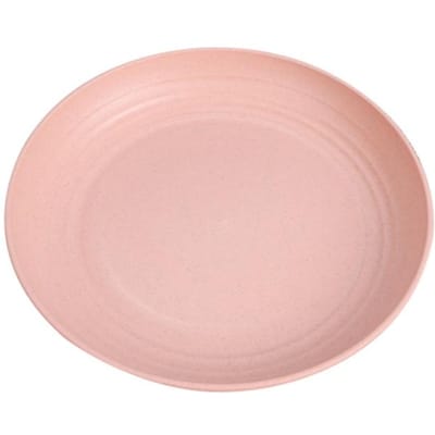 4 Kleuren Herbruikbaar Dinerbord Magnetron- en Vaatwasmachinebestendig Tarwestro Bord Keuken Onbreekbaar Kinderbestek beige
