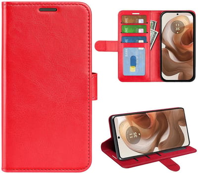 MobyDefend Hoesje - Geschikt voor Motorola Edge 50 Ultra - Wallet Book Case (Sluiting Achterkant) - Rood