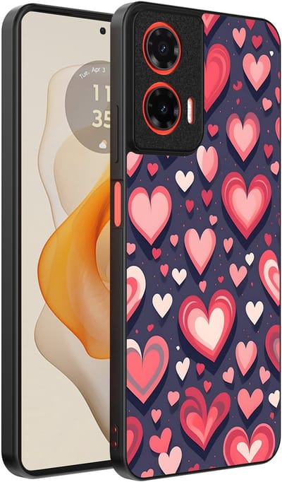 Smartphonica Telefoonhoesje Geschikt voor Motorola Moto G Stylus 2024 met Hartjes Opdruk - TPU Backcover Case With Heart Design geschikt voor Motorola Moto G Stylus 2024