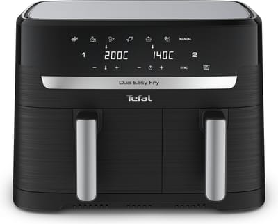 Tefal Dual Easy Fry & Grill Easy Fry Dual EY9018 XXL heteluchtfriteuse met dubbele lades zwart