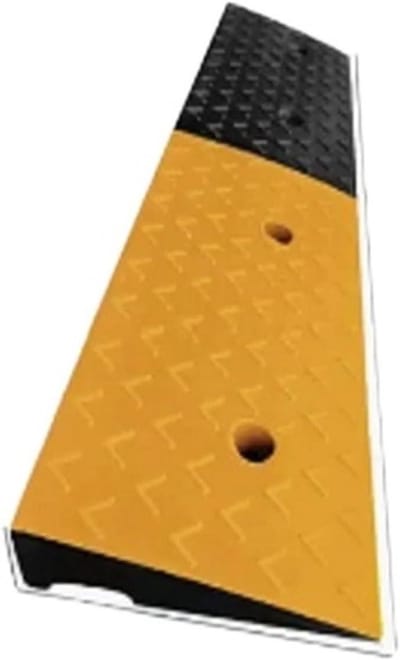 Rubberen Oprit - Kabelgoot Drempel - Verkeersveiligheid Verbeteren - Hoge Belastbaarheid - 994 x 25 x 10 cm - Zwart