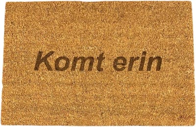 Deurmat met tekst - Deurmat kokos - Deurmat binnen - Komt erin - 40x60 cm - Bruin
