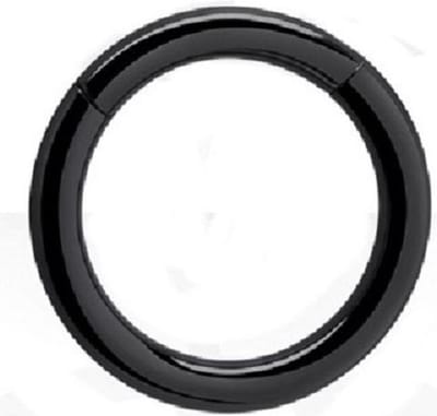 Zwarte Titanium Segment Ring 12 mm (1,2 mm dik) met Scharnier – RH-Jewelry [High Quality Piercing]
