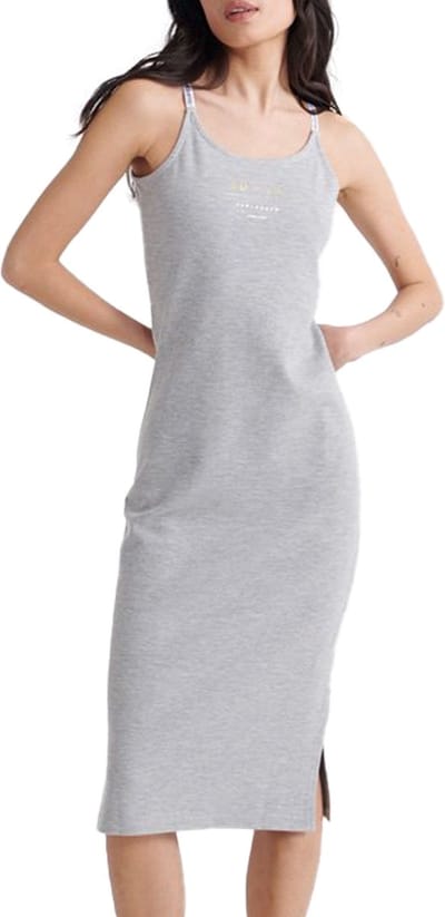Superdry Urban Bodycon Mouwloze Jurk Grijs M Vrouw
