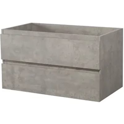 Aquazuro Wastafelonderkast Napoli 90cm - Betongrijs - Met 2 Lades - 89,4x50x47,5cm