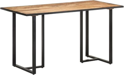 Eettafel Mangohout - Keukentafel Woonkamer - Zitplaatsen Vier Personen - Uniek Houtnerf Patroon - 140 Cm Lengte - Natuurlijk Hout