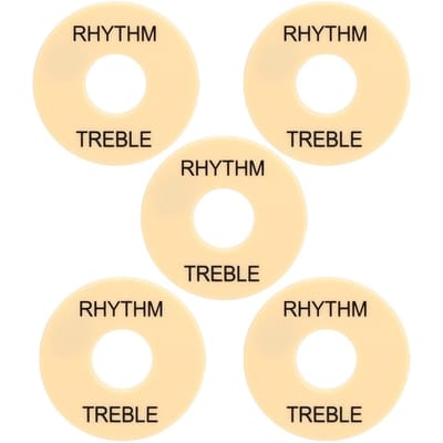 5 Stuks Elektrische Gitaar Schakelaar Ring Plastic Muziekinstrument Accessoires 44mm Diameter GN603 Goud white