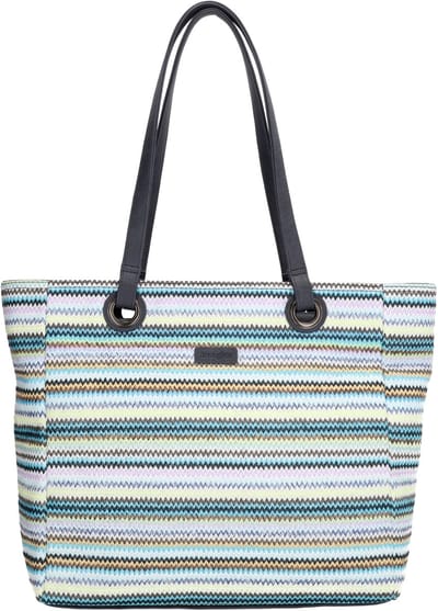 Beagles Formentera Shopper - Rotan - Riet - Praktisch - Tote Bag - Dames Tas - Blauw multi