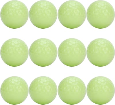 Allecto Plus - Glow in the Dark Golfballen - Set van 12 stuks - Nacht Golfballen - Lichtgevende Trainingsballen