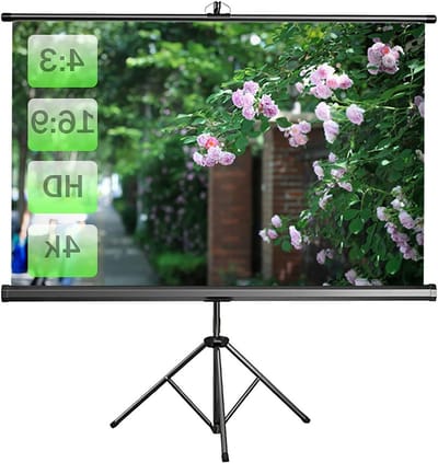 Projectiescherm met Statief - Draagbaar Beeldscherm - Home Cinema - Kreukvrij Oprolbaar - 60-120 inch - Wit