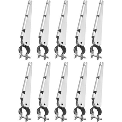 VEVOR Anti-Climb Fence Riser, 10-pack, prikkeldraadafleider 375 mm, prikkeldraadhouder voor 3,3 cm tot 3,8 cm schakelhekken, Ω beugelontwerp, gegalvaniseerde stalen prikkeldraadarm
