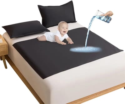Waterdichte Matrasbeschermer TPU – Urine Beschermmat voor Volwassenen, Baby’s, Ouderen en Zwangere Vrouwen – Waterdichte Matrasbeschermer voor Bed, Matras en Massage Gebruik - Zwart - 50x70cm