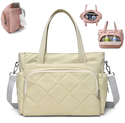 Lunchtas voor dames – Grote lunchbox – Geïsoleerde, meerdelige tassenset – Opbergtas voor kleding – Geïsoleerde tas voor babyflessen/moedertas – Ruime, stevige draagtas – Ideaal voor werk & buitenactiviteiten – 36 x 16 x 27 cm