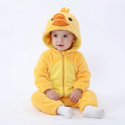 JAXY Baby Onesie - Carnavalskleding Kinderen - Verkleedkleren Jongen en Meisje - Verkleedkleding Kind - Romper - EU 104/110 (label 120) - Duck