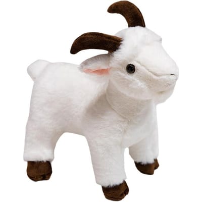 30CM 40CM Zacht Geiten Pluche Speelgoed Realistisch Wit Zwart Knuffeldier Pop Creatief Cadeau voor Vrienden 30cm wit