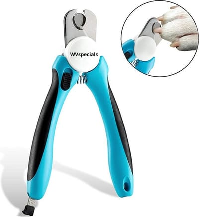 WVspecials - Nagelschaar - Nagelschaar hond - Professionele Nagelknipper Hond en Kat - met Veiligheidsstop en Nagelvijl - Blauw