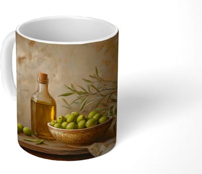 Mok - Koffiemok - Olijven - Stilleven - Vintage - Mokken - 350 ML - Beker - Koffiemokken - Theemok