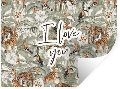 Muurstickers - Sticker Folie - Love - Quotes - I love you - Spreuken - 40x30 cm - Plakfolie - Muurstickers Kinderkamer - Zelfklevend Behang - Zelfklevend behangpapier - Stickerfolie