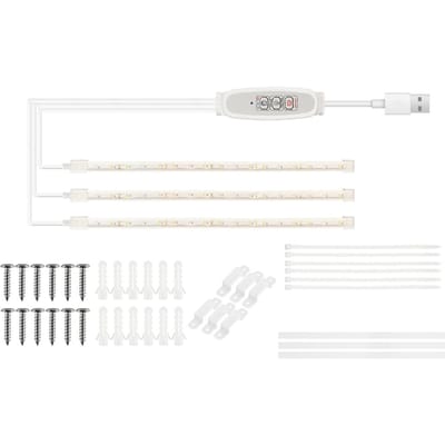 Bandes lumineuses à LED pour plantes d'intérieur Rouge et 3000K Lampe de culture semblable au soleil pour la culture hydroponique 30cm 3 Strips Red light & Warm light