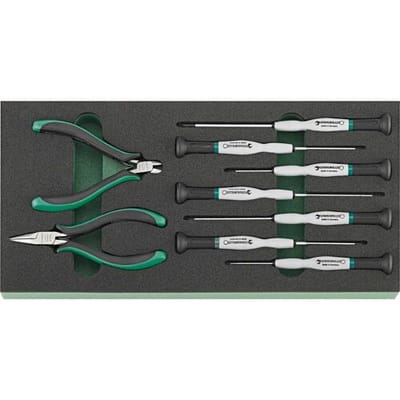 Stahlwille 1/3 Gereedschapsmodule voor Elektronica, 9 Delen