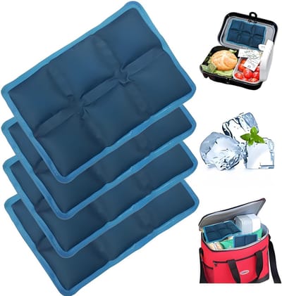 Thijox - 4 stuks ultradunne koelaccu's voor koeltas, lunchbox en koelbox - Ideaal voor picknick, camping, school en reizen - Houdt voedsel en dranken