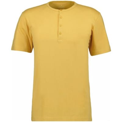 Ragman T-Shirt Serafino Round Neck Uni Pima Cotton Oranje / male