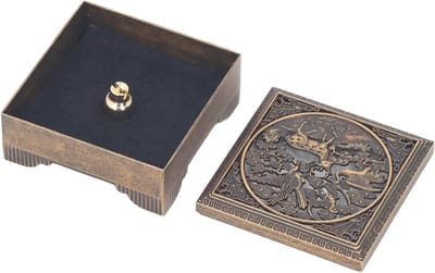 Vintage Hertenontwerp Wierookbrander van Zinklegering met Sandelhoutfunctie voor Thuis, Kantoor en Meditatie Ruimte - Antiek Messing, Decoratief en Aromatisch