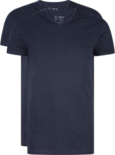 RJ Bodywear - Everyday - Regular Fit - Heren T-Shirt V-Hals - Navy - M