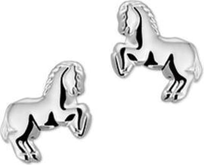 Oorknoppen Paard Zilver Gerhodineerd Glanzend 8.5 mm x 7 mm