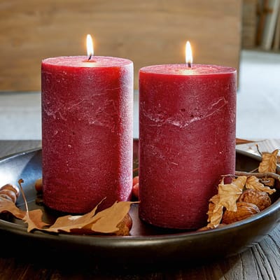 LOBERON Kaars set van 2 Oviedo rood