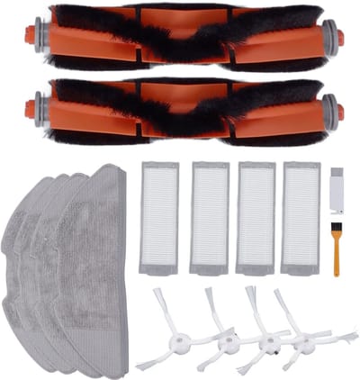 Dailygoods- Onderdelenkit Compatibel Met Mi Robot Vacuum Mop 2 Lite 2 Pro - 2 Hoofdborstels - 4 Filters - 4 Zijborstels - 4 Vodden - Complete Accessoireset - Robotstofzuigeraccessoires