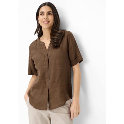 Brax Dames Blouse  Style VERI mocha brown, donkerbruin, maat 40