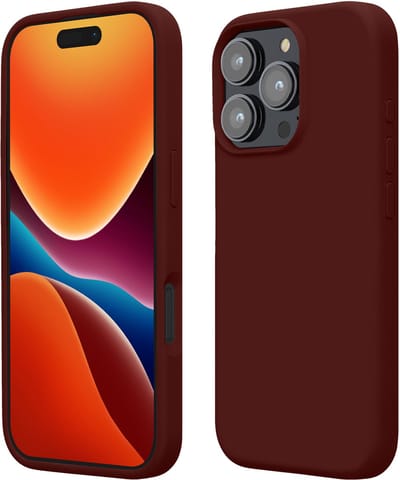 kwmobile telefoonhoesje geschikt voor Apple iPhone 16 Pro - Hoesje met siliconen coating - Smartphone case in wijnrood