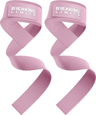 Breaking Limits Lifting Straps - Lifting Grips/Hooks - Deadlift Straps - Lift Straps - Fitness, Crossfit & Krachttraining - 2 Stuks - Roze